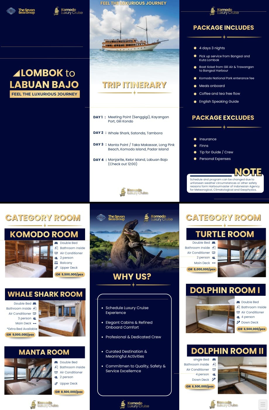 Luxury Boat for Open Trip from Lombok to Labuan Bajo 4 days 