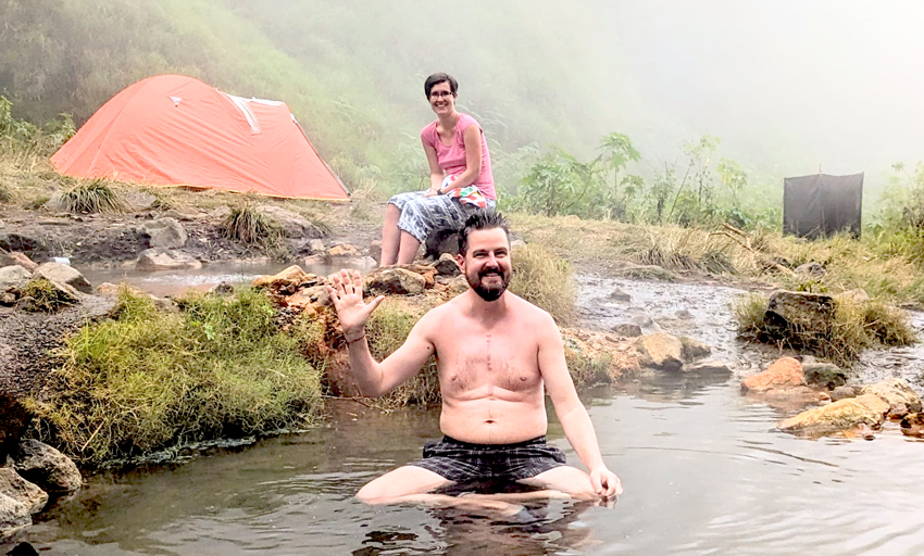 Hot spring water near by Lake Rinjani 