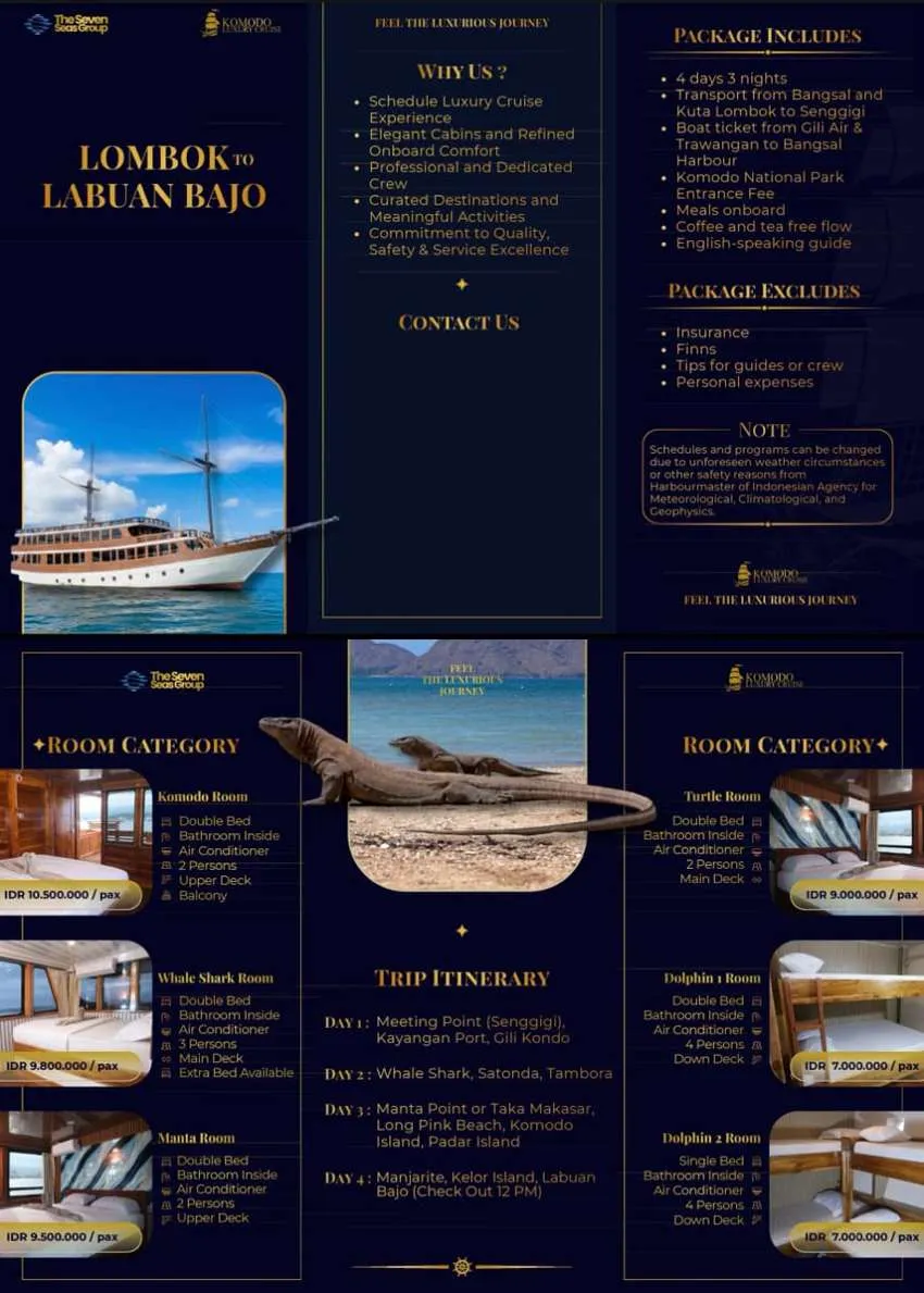 Luxury Boat from Lombok to Labuan Bajo Flores