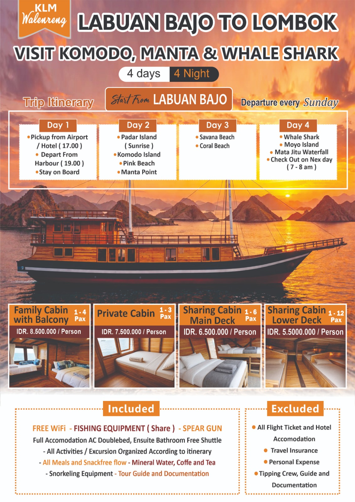 Shared trip from Labuan Bajo to Lombok island, 4 days