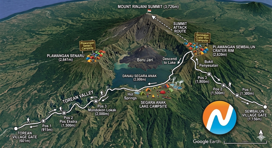 Sembalun to Torean trekking Route